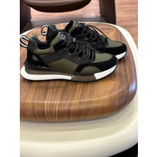 1093 Haki Hakiki Deri Erkek Sneakers