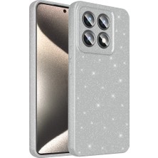 14T Pro Kılıf Kamera Korumalı Simli Lüks Mbtm Koton Kapak - Gümüş