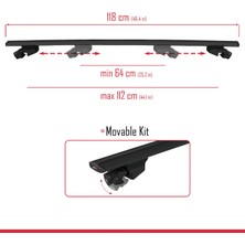 Vw Passat B9 Variant 2024-2025 Arası ile Uyumlu Hook Model Ara Atkı Tavan Barı Siyah 2 Adet