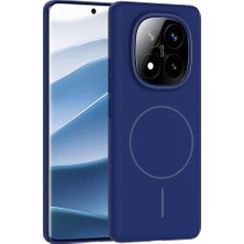 Redmi Note 14 Pro 4g Kılıf Magsafe Şarj Özellikli Mbtm Ruby Sert Kapak - Lacivert