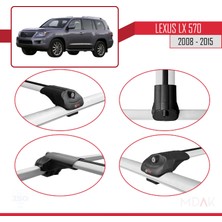 Lexus Lx 570 2008-2015 Arası ile Uyumlu Ace-1 Ara Atkı Tavan Barı Gri 2 Adet