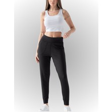 Kadın Siyah Jogger Havuç Pantolon
