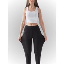 Kadın Siyah Jogger Havuç Pantolon