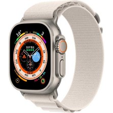 Watch Ultra 49MM Uyumlu Krd-74 Hasır Kordon Mbtm - Beyaz