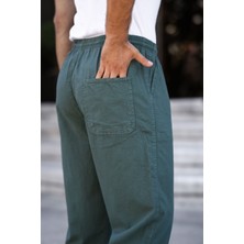 Erkek Yazlık Keten Karışımı Rahat Geniş Kalıp Relaxed Pantolon