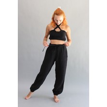 Müslin Paçası Lastikli Pantolon