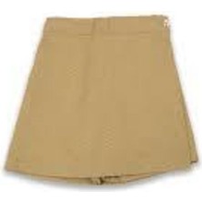 Camel Gabardin Kumaş Şort Etek