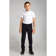 Spor Model Bej Likralı Canvas Okul Pantolon (Gizli Bel Lastikli) Comender