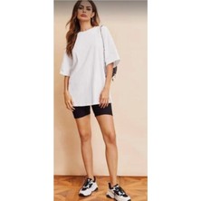 Oversize Tshirt Sade Duz Beyaz