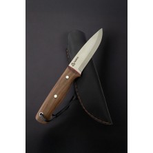 Tanto Bushcraft 4116 Ceviz – El Yapımı Kamp Ekipmanı, Full-Tang, Deri Kılıflı (22.5 cm)