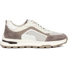 Erkek Bej Vizon Bağcıklı Süet Deri Sneaker