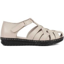 Kadın Vizon Bilekten Bantlı Deri Sandalet