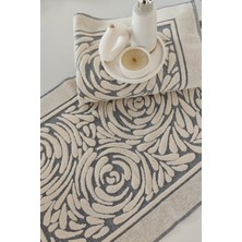 Sevim 2'li Ayak Havlusu Seti,  Zemini Renkli & Üç Boyutlu, Yüksek Su Emici & %100 Pamuk, 50x70cm, İndigo