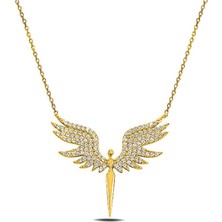 Gold Kaplama Mikail Meleği Figürlü Kolye
