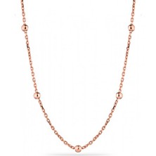 Rose Kaplama Top Detay Minimal Zincir Kolye