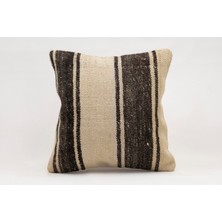 El Yapımı Kilimden Yapılmış Vintage Kırlent Kılıfı, Yün, 40X40CM