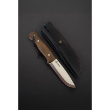 Tanto Bushcraft Knife 4116 Ceviz – El Yapımı Full-Tang Kamp Ekipmanı, Deri Kılıflı (23 Cm)