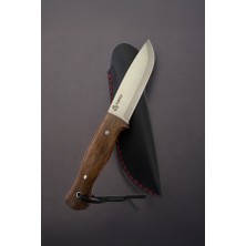 Tanto Bushcraft Knife 4116 Ceviz – El Yapımı Full-Tang Kamp Ekipmanı, Deri Kılıflı (23 Cm)