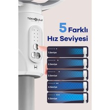 Teknoloji Gelsin F1 Fan Masaüstü Ve Ayaklı Kullanım Şarjlı Döner Başlı Zaman Ayarlı Kumandalı 5 Kademeli Vantilatör