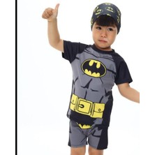 Cg Kids Batman Figürlü 3 Parça Boneli Erkek Çocuk Mayo Alt Üst Takım