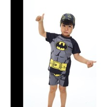 Cg Kids Batman Figürlü 3 Parça Boneli Erkek Çocuk Mayo Alt Üst Takım