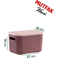 Terra 3 Adet 6.2 Lt Düzenleyici Kapaklı Kutu, Dekoratif Saklama Kutusu