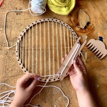Arkaik Craft Yuvarlak Dokuma Kasnağı Delikli Yuvarlak Kasnak Pano Düş Kapanı