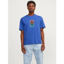 Jack & Jones Erkek Sırt Baskılı Oversize T-Shirt - 12256930
