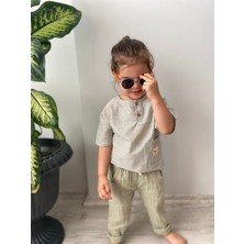Zürafa Etiketli Müslin Alt Üst Bebek Takım