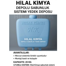 Hilal Kimya Depolu Sabunluk Sistemi Deposu 20 Kg Kapasiteli Mavi