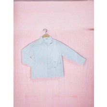 Kız Çocuk Gizli Düğmeli Beyaz Gömlek