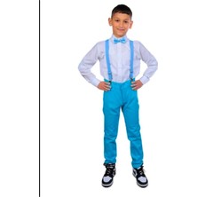 23 Nisan 19 Ekim Gösteri Kıyafetleri Erkek Takım Bir Arada 3 Parça Alt Pantolon Gömlek Askı Papyon