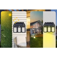 Wellhise 618-3 Üçlü Solar Rustik Duvar Apliği Güneş Enerjili Sensörlü Solar Aplik