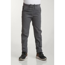 Nacar Store Lastikli Ribana Bel Kanvas Pantolon Erkek Çocuklar İçin Günlük Kullanım Slim Fit