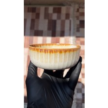 Krem Rustik Porselen Derin Çukur Çorba Ramen Noodle Dondurma Tatlı Çerezlik Şekerlik Kase 11 cm