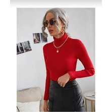 Unisex Açık Mavi Pamuklu Kumaş Balıkçı Yaka Kaşkorse Şardonlu Slimfit Boğazlı Kazak