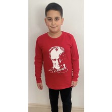 Hakem Triko Atatürk Baskılı Unisex Uzun Kollu Kırmızı Tişört Pamuk Nefes Alabilir Kumaş ile Şık Tasarım