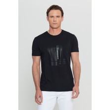 Altınyıldız Classics Pamuklu Slim Fit Dar Kesim Bisiklet Yaka Baskılı Esnek Tişört