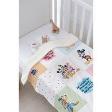 Tuğba Kuğu Peluş Çift Yüz Battaniye - Minik Fare ve Tüm Dostları Patchwork