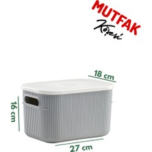 Terra 6 Adet 6.2 Litre Düzenleyici Kapaklı Kutu, Dekoratif Saklama Kutusu