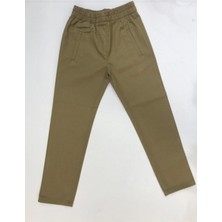 Unisex Çocuk Beli Lastikli Kanvas Okul Pantolonu