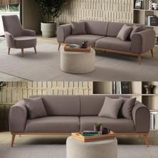 Edsy Home Rebull 3+1 Koltuk Takımı Kahverengi