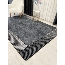 Gri-Siyah Jüt Sisal Görünüm Kaymaz Taban Yolluk Halı