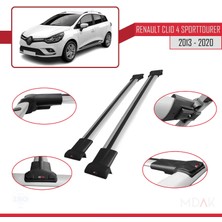 Renault Clio 4 St 2013-2020 Arası ile Uyumlu Fly Model Ara Atkı Tavan Barı Gri 2 Adet