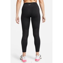 Nike Dri Fit Fast Mid Rise 7/8 Running 3 Cepli Kadın Tayt Siyah