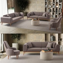 Edsy Home Rebull 3+3+1+1 Koltuk Takımı Kahverengi