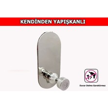Glare Ince Belli Kendinden Yapışkanlı Askılık Tekli Oval Krom 4 Lü Paket