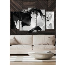 5 Parça Siyah Beyaz Sevgili Duvar Dekoru Salon Oturma Yatak Odası Ofis Antre Için Tablo Seti