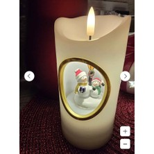 Müzikli Ledli Dönen LED Mum Kardan Adam Kablolu Kablosuz Yılbaşı 1 Adet