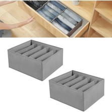 2 Adet 5 Bölmeli Çekmece Içi Düzenleyici, Dolap Çamaşır Düzenleyici, Saklama Kutusu Organizer